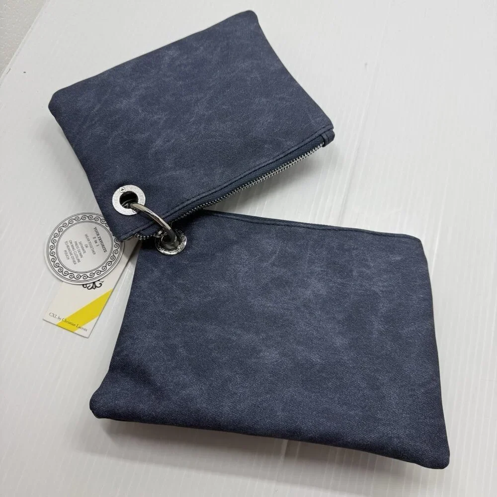 CXL Christian Lacroix Denim Double Pouch Wristlet 2 in 1 NWT Indigo Organizer